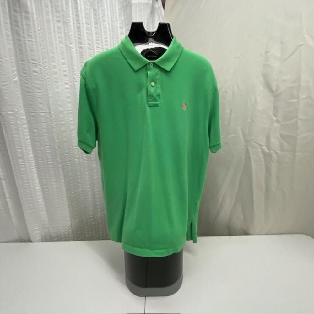Polo Ralph Lauren Mens XL Green Pink Pony 100% Cotton Pique Polo Shirt(360-3)